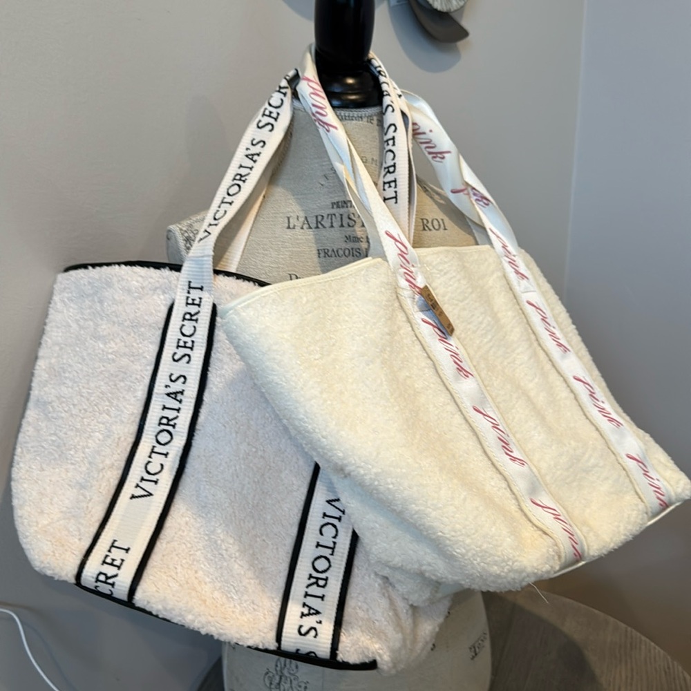 Victoria secret and Pink classic Sherpa tote bags, both bags are sold together